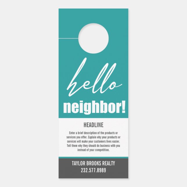 Affichette de porte immobilier (Devant)