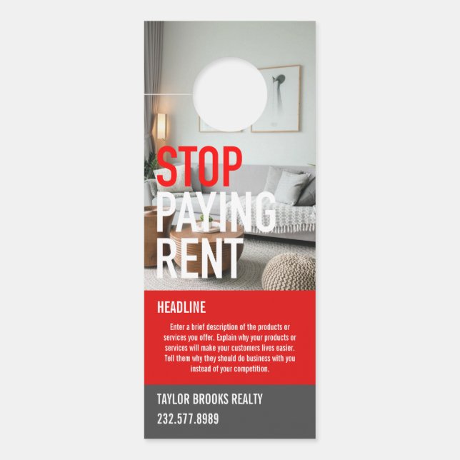 Affichette de porte immobilier (Devant)