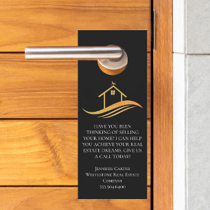 Affichette De Porte Immobilier Entreprise Logo personnalisé Marketing 