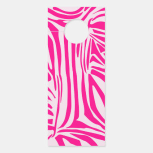 Affichette De Porte Impression zèbre rose