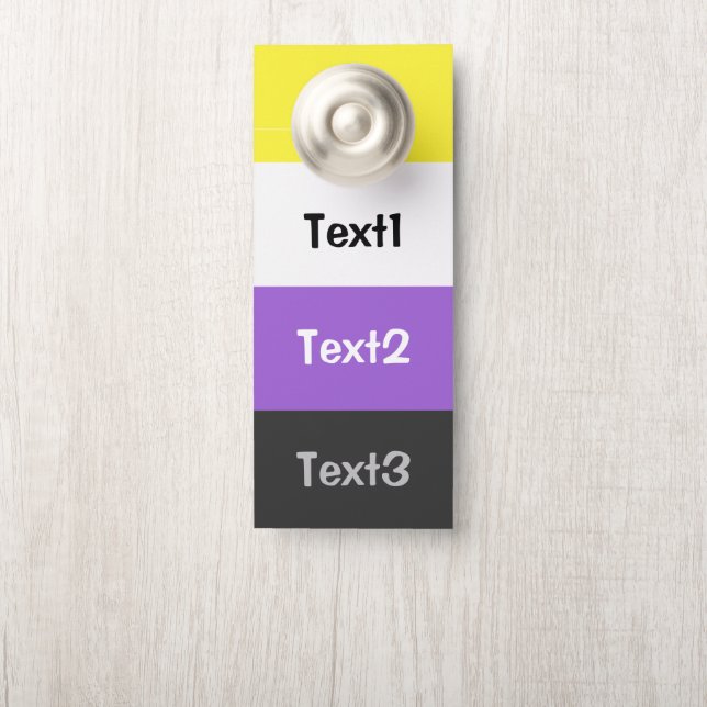 Affichette De Porte Indicateur Pride non binaire (Sur le bouton)