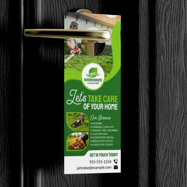 Affichette De Porte Jardinage professionnel Landscaping Parking de pel (Créateur téléchargé)