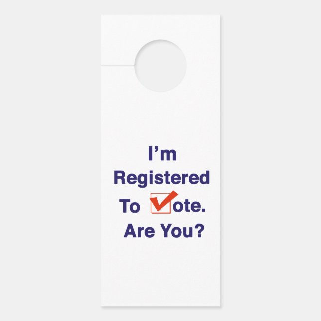 Affichette De Porte Je suis inscrit au vote 2026 (Devant)