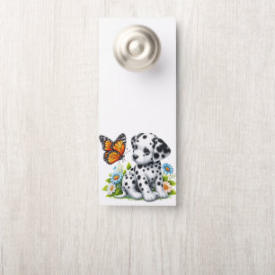 Affichette De Porte Joli(e) ami(e) dalmate/papillon