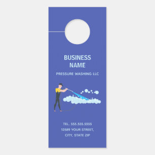 Affichette De Porte Lavage de pression QR personnalisé