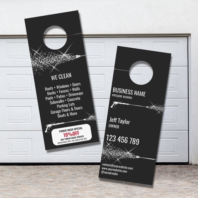 Affichette De Porte Lavage de puissance de pression professionnel (Créateur téléchargé)