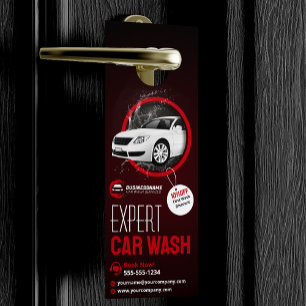 Affichette De Porte Lavage de voiture moderne, détail automobile, cira