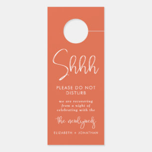 Affichette De Porte Le Mariage orange vibre ne dérange pas