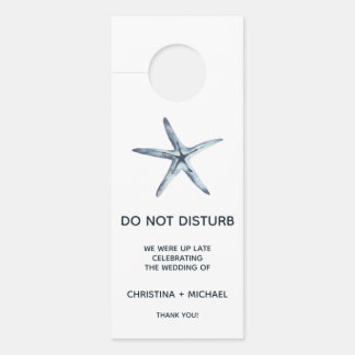 Affichette De Porte L'étoile bleue | Invité Mariage