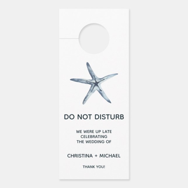 Affichette De Porte L'étoile bleue | Invité Mariage (Devant)