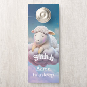 Affichette De Porte L'heure du dodo pour un agneau