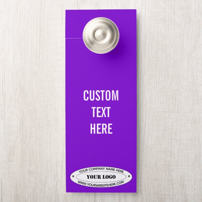 Affichette De Porte Logo de l'entreprise personnalisée Texte Affichett (Sur le bouton)