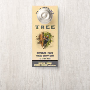 Affichette De Porte *~* Lumber Jack TREE Services QR Porte Jaune