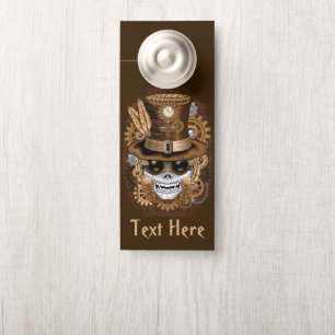 Affichette De Porte Machine rétro Voodoo à vapeur crâne