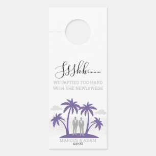 Affichette De Porte Mariage de plage violet de chambres