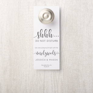 Affichette de porte Mariage de script rustique ne