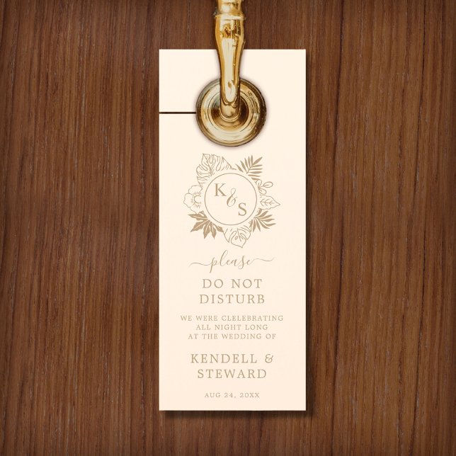 Affichette De Porte Mariage Romantique sous la Végétation Tropicale (Créateur téléchargé)