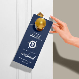 Affichette De Porte Marine nautique Accueil Mariage/Ne pas déranger
