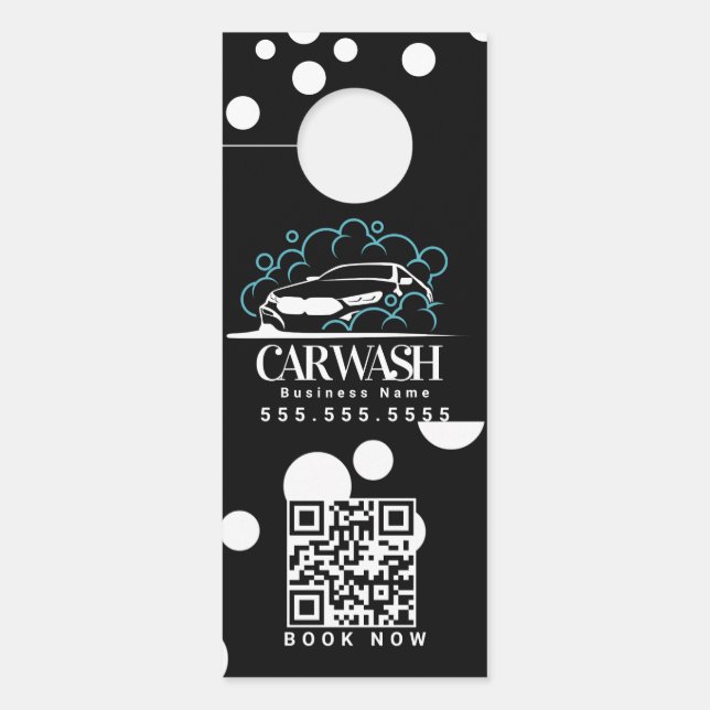 Affichette De Porte Mobile Car Wash Detailing C Door Hanger  (Devant)