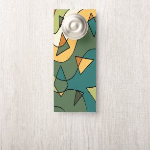 Affichette De Porte Modèle vintage abstrait dessiné à la main