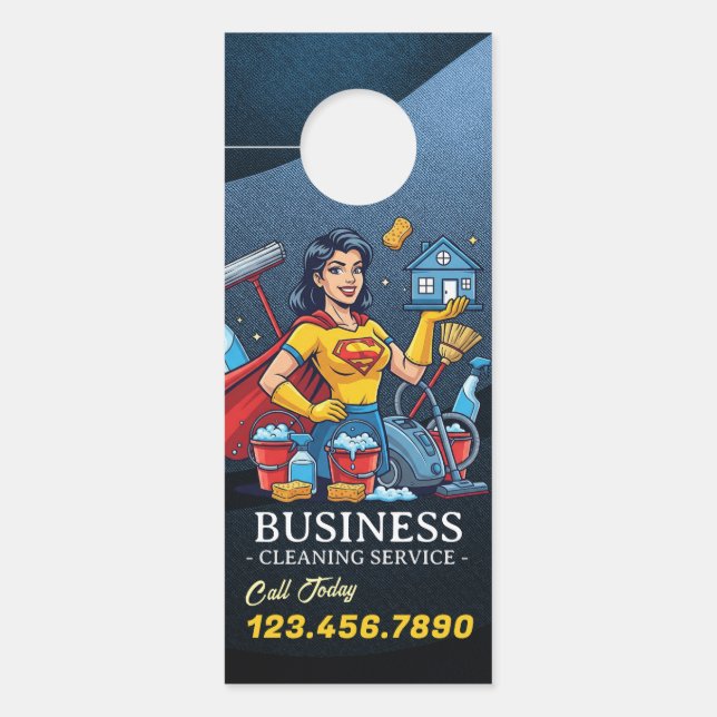 Affichette De Porte Modern House Cleaning Maid Service Housekeeping (Devant)