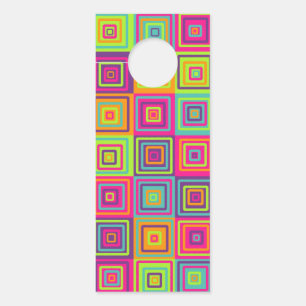 Affichette De Porte Motif de carrés