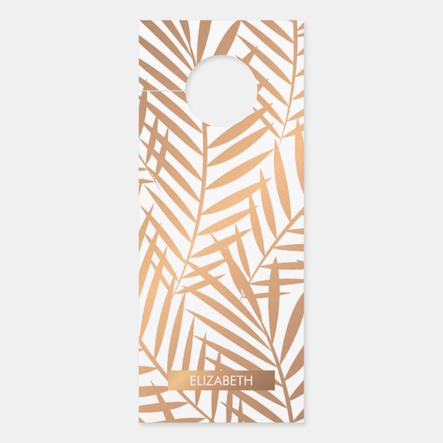 Affichette De Porte Motif feuille de palmier d'or (Devant)