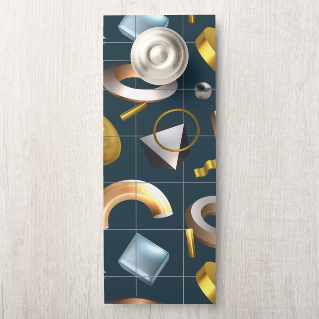 Affichette De Porte Motif géométrique 3D (Sur le bouton)