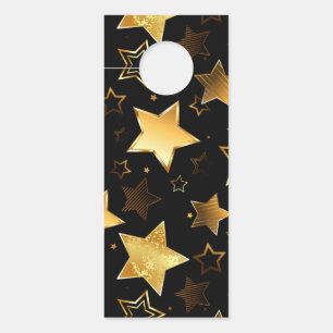 Affichette De Porte Motif sans couture avec étoiles d'or