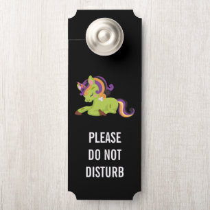 Affichette De Porte Ne pas déranger Cute Frankenstein Unicorn Hallowee