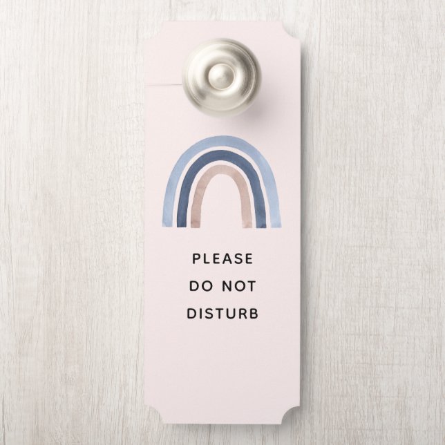 Affichette De Porte Ne pas déranger le bleu bleu et le poisson arc-en- (Sur le bouton)