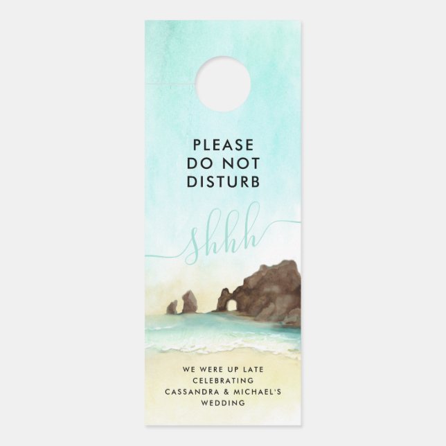 Affichette De Porte Ne pas déranger | Plage| Invité Mariage (Devant)