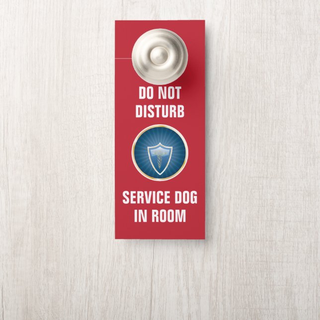 Affichette De Porte Ne pas déranger Service Dog Hotel (Sur le bouton)