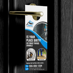 Affichette De Porte Nettoyage Haute Pression Lavage de Maison Lavage d