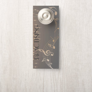 Affichette De Porte Note musicale or Luxury scintillant confetti