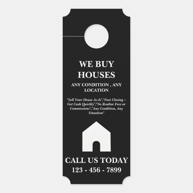 Affichette De Porte Nous Achetons Maisons Immobilier (Devant)