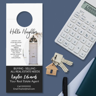 Affichette De Porte Nouvel agent immobilier porte-crochet