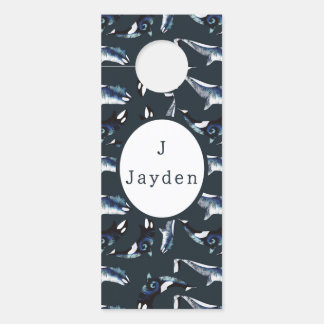 Affichette De Porte Orca Baby Boy Turquoise
