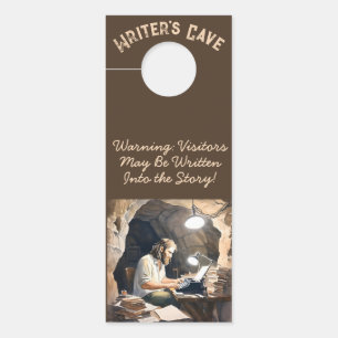 Affichette De Porte Panneau de porte de l'écrivain Cave Man