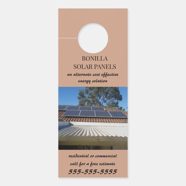 Affichette De Porte Panneaux solaires modifiables (Devant)