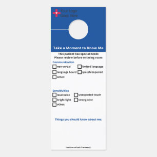 Affichette De Porte Patient ayant des besoins spéciaux