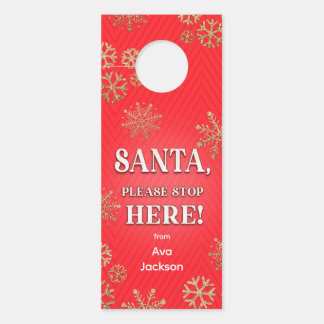 Affichette De Porte Père Noël Arrêter Ici Élégant