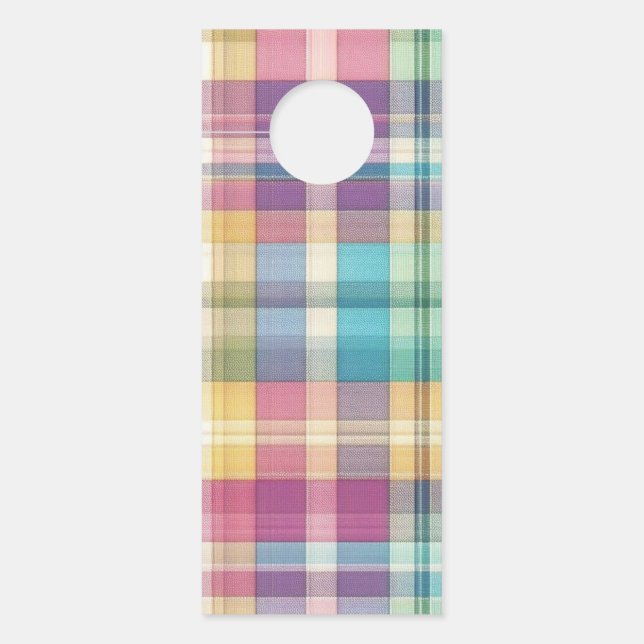 Affichette De Porte Plaid au printemps/Pâques/tartan (Devant)