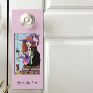 Affichette De Porte Potions de sorcières de livres de chats