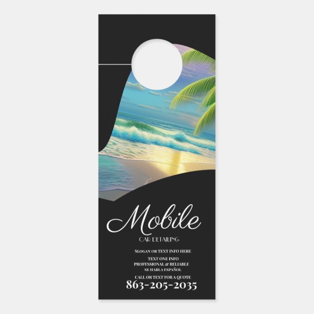 Affichette De Porte Professional Mobile Car Detailing Wash Photo (Devant)