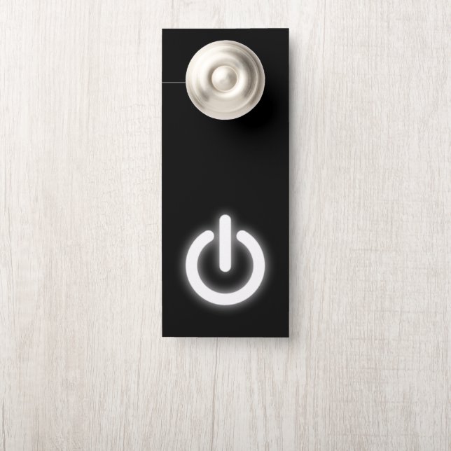 Affichette De Porte Puissance brillante sur le symbole drôle (Sur le bouton)