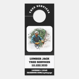 Affichette De Porte *~* QR Tree Services - Porte Jack en bois d'homme