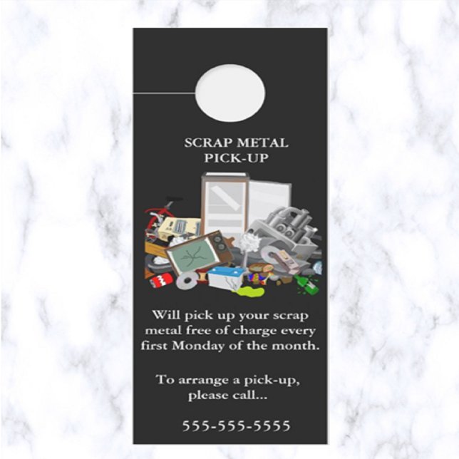 Affichette De Porte Récupération de métal de rebut modifiable (Créateur téléchargé)