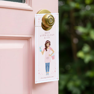 Affichette De Porte Renvoi Femme domestique et femme de ménage