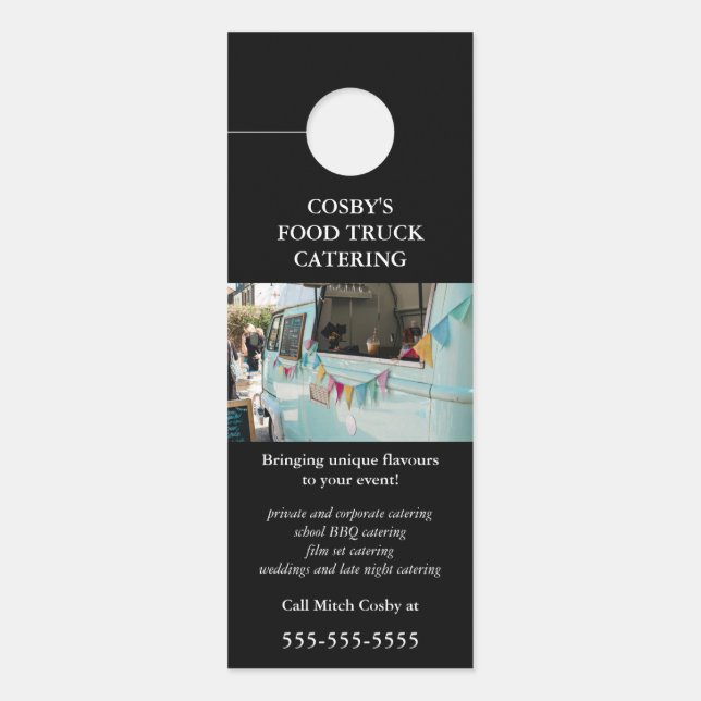 Affichette De Porte Restauration par camion alimentaire modifiable (Devant)